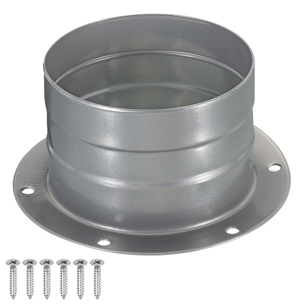 PATIKIL 3" Duct Connector Flange, Metal Straight Pipe Exhaust Flange