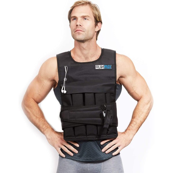 RUNmax 12Lbs-140Lbs Weighted Vest without Shoulder Pads, 60 lb