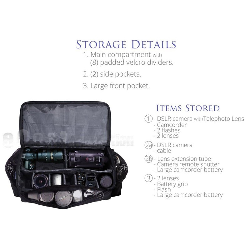 Acuvar Extra Large Camera Bag and Camcorder Case, Padded Equipment