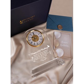 DEEWISH 65th Birthday Gift Quartz Desk Clock – Elegant Home Blessing Decoration for Parents, Grandparents, Friends, Mom, Dad, Happy 65 Years Birthday Decoration for Women Men