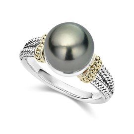 XRCXBLSC 925 Sterling Silver Gray Pearl Ring Faux Carve Pearl Wedding Elegant Jewelry for Women Engagement Wedding Band Promise Female Round Cut Pearl Rings O