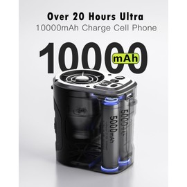 Yinken Portable Fan 10000mAh Rechargeable, Mini Waist Fan With Max 24H Working Time,5 Speeds 15000RPM Strong Airflow,for Outdoor, Jobsite, Farms, Traveling, Fishing,Office workers,gardening