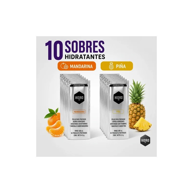 Bebida Hidratante Polvo Hidro 220 Paq 10 Sobres600ml Surtido