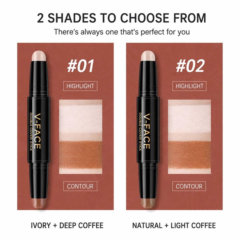 2-in-1 Sculpting Contour & Highlighter Stick, Blendable Creamy