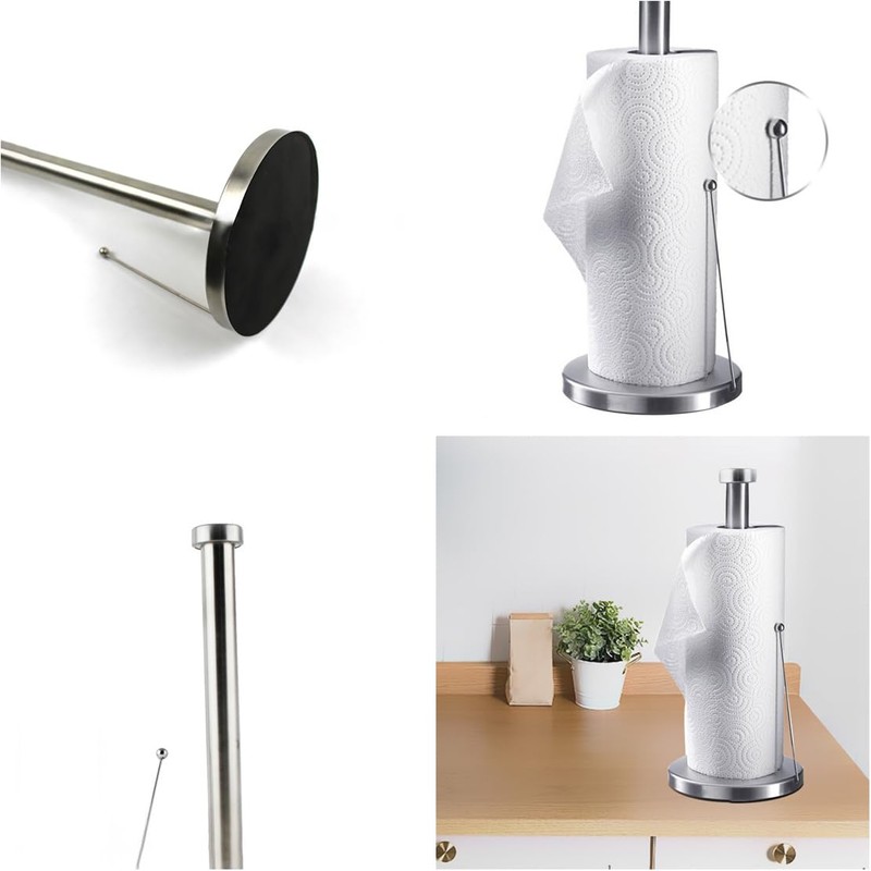 Paper Towel Holder Free-Standing, Kitchen Roll Stand Paper Roll Dispenser