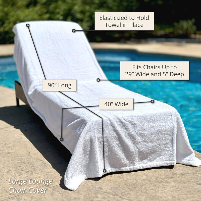 ARLU HOME Large Luxury Chaise Pool/Lounge Chair Cover Towel -