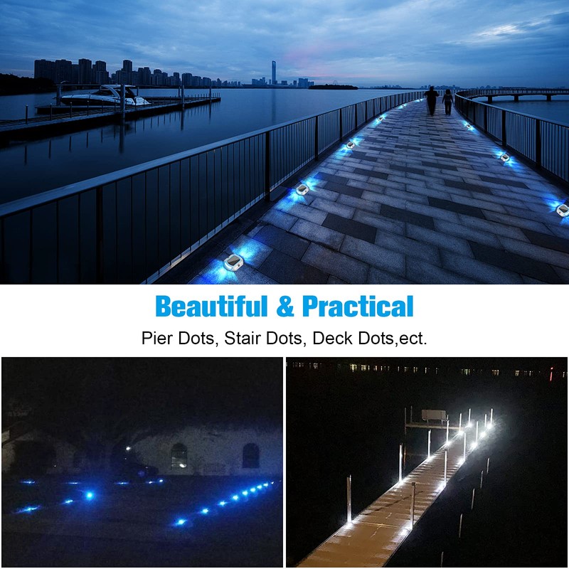VOLISUN Solar Driveway Lights 4-Pack, 2 Colors in 1, LED