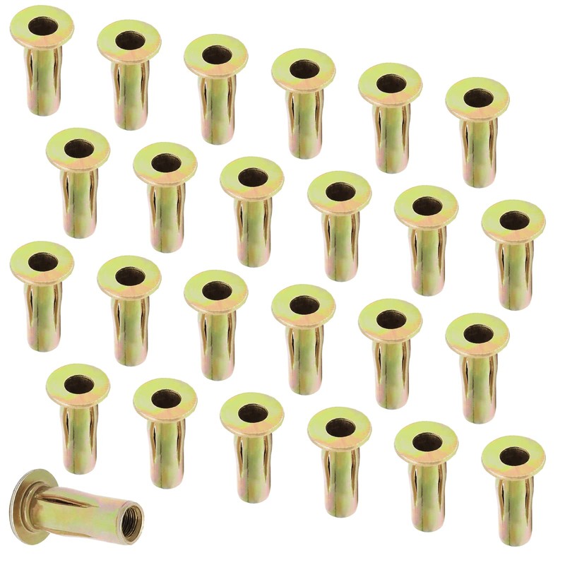 Qjaiune 25pcs Multi-Grip Rivet-Nut Pre Bulbed Threaded Inserts, M8 Rivet