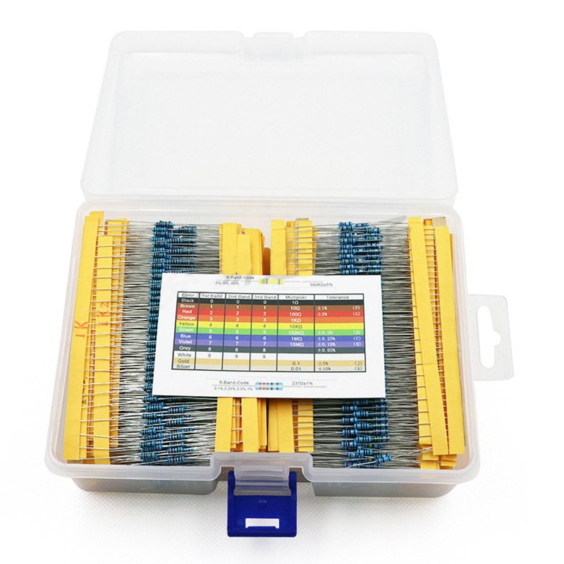 2600Pcs 130 Values Resistor Kit Commonly Used 1% 1/4W Metal