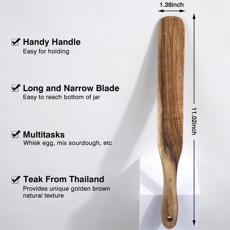 Spurtle for Sourdough Starter, Spreading, Cooking, Mixing, Reaching Bottom of