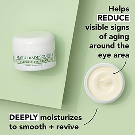 Mario Badescu Crema glicólica para ojos antienvejecimiento cuidado de la piel para líneas finas y arrugas, humectante para ojos durante la noche con v