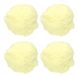 PATIKIL 35yds Faux Fur Yarn, 4 Skeins 0.6" OD 50g Soft Fuzzy Yarn Crochet Fluffy Chunky Polyester Plush Fur for Crocheting and Hand Knitting Shawls Hat Blanket Rug, Cream Yellow