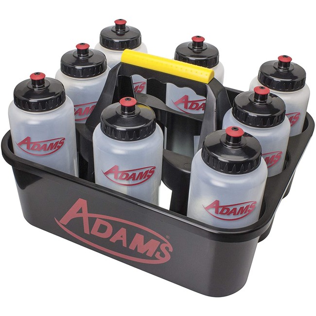 ADAMS USA Water Bottle Carrier with 8 Water Bottles Black, One Size