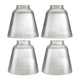 Aspen Creative 23174-60-4, Transitional Clear Seeded Ceiling Fan Replacement Glass Shade, 2-1/8" Fitter, Size: 4-3/4" D x 4-3/4" H, 4Pcs/Pack