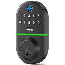 Yamiry Electronic Keypad Deadbolt, Fingerprint Door Lock,Keyless Entry Digital Lock for Front Door, Smart Deadbolt,Easy Installation