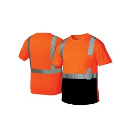 Pyramex RTS21B Series Moisture Wicking T-Shirt with Black Bottom Hi-Vis Orange, 4x-5X Large