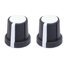 Sound Study Modular Rogan PT-3PS Knobs (Set of 2) - D-Shaft Soft Touch Black White - for Mutable Instruments Eurorack Synths Guitar 3PS