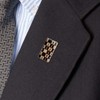 Chess Board Pieces Pattern Metal Rectangle Lapel Hat Pin Tie