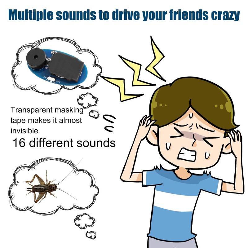 3pcs Cricket Noise Maker Prank, Oval Shape Concealed Annoying Beeping
