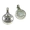 Unisex Sterling Silver Ganesh Pendant with Protection Symbol, Sterling Silver