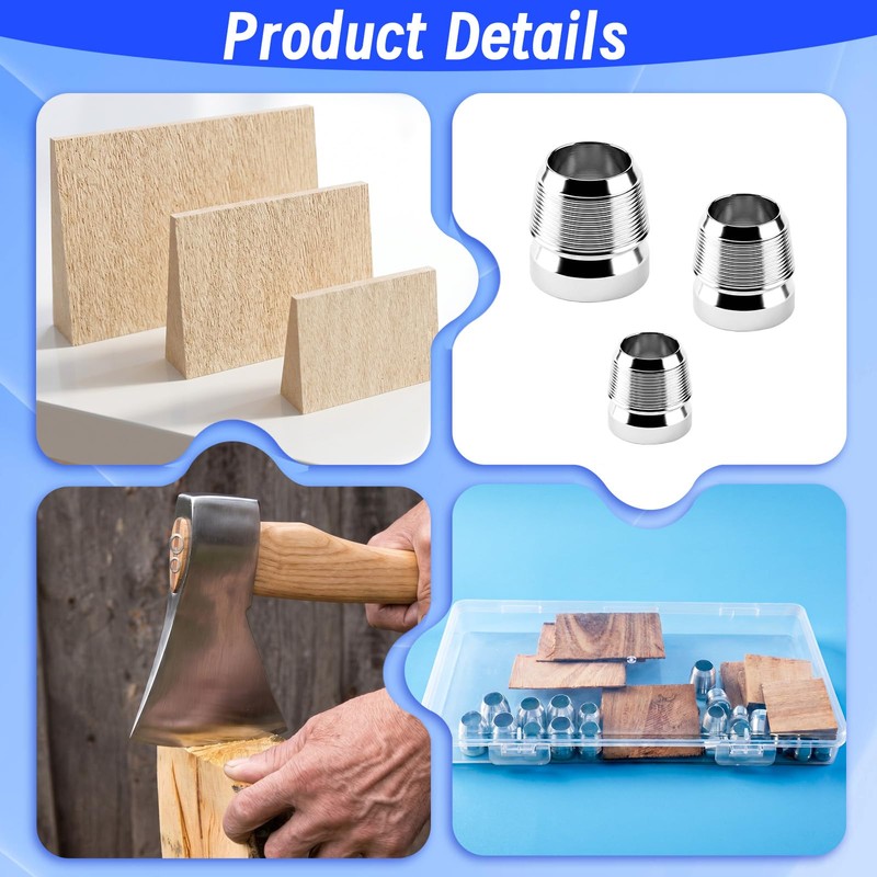 warmfarm 36 Pcs Hammer Handle Wedges Kit,Wood & Metal Wedges