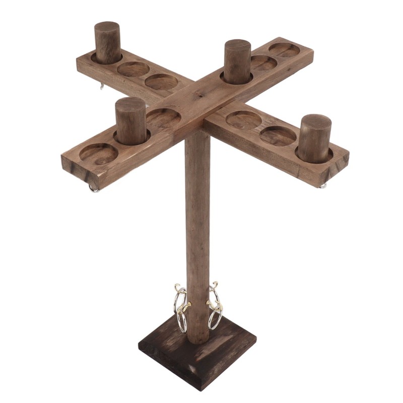 Hook and Ring Game for Four Players Wooden Hooks Fast