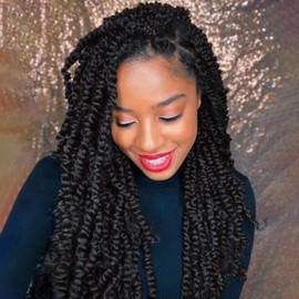 Fulcrum Passion Twist Hair 14 Inch, 8 Packs Passion Twist Crochet Hair for Black Women, Prelooped Crochet Twist Hair with Curly Ends (14Inch, 1B#)