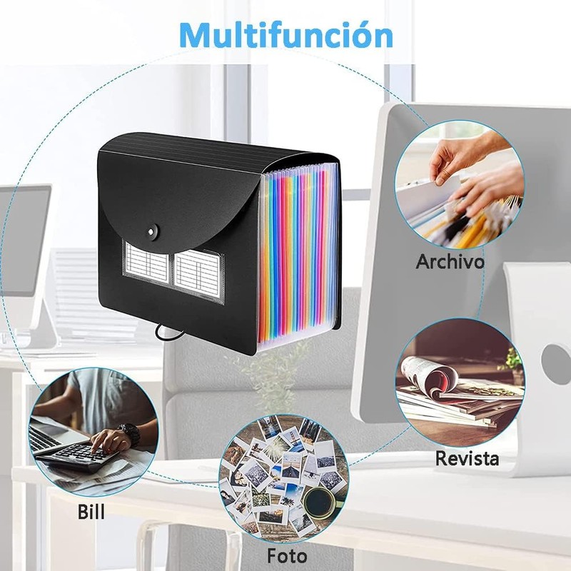 Organizador de Archivos de Acordeón, Carpeta Expansible 25 Compartimentos