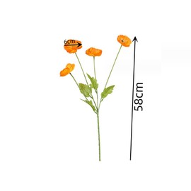 JPORSHU 8 PcsBouquets Artificial Flowers Poppy Flowers，23.3inch Realistic Silk Flowers PU Fake Wild Flowers，for Home Wedding Party Decor, Floral Arrangements, Kitchen Table Centerpiece Vase (White)