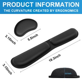 Zyiphor 2 Stück Handgelenkauflage Tastatur Handballenauflage Maus Wrist Rest Mouse Handgelenkauflage für Tastatur Ergonomische Handgelenkstütze für Gaming und Büro