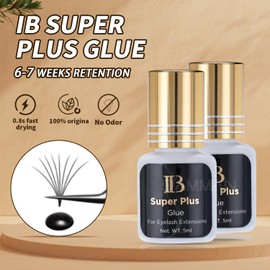 IB Super Plus Glue 0.8s 5ml Original Korea IB Glue 6-7 Weeks Long Lasting Professional Black Adhesive for Professional Salon Use 1 Bottle