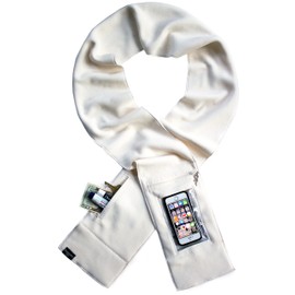 Peepsnake Smart Phone Scarf, Clear Touch Pocket, Back Camera Window, Xtra Pouch, Creme