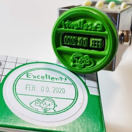 Teacher Must-See! "Excellent!" Rotating Stamp x 0.9 inch (24 mm) Round