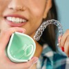 Silicone Retainer Denture Storage Case Holder, Portable Slim Dental Container