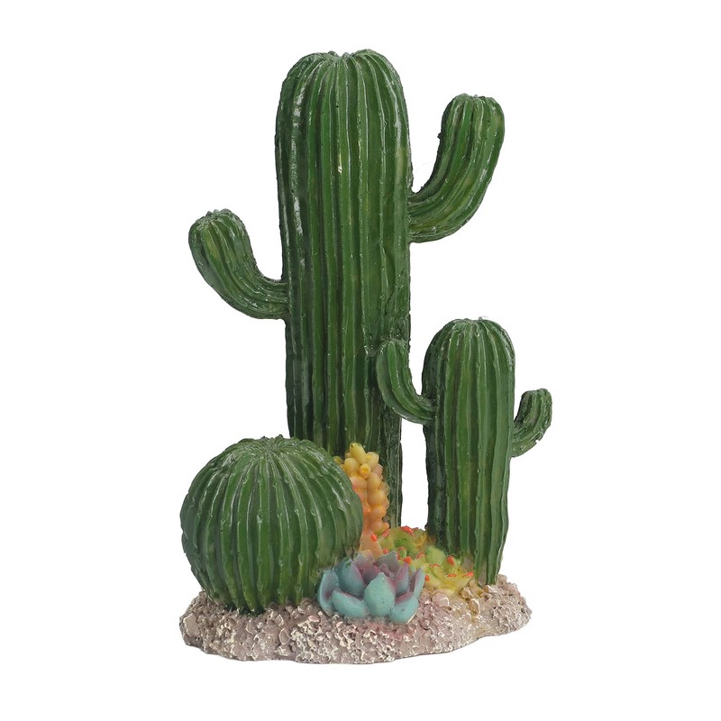 Simulation Resin Cactus Ornament Stable Aquarium Cactus Decoration with Succulents