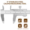 3" Stainless Steel Vernier Pocket Caliper Measuring Tool Jewelry Making