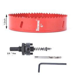 JIECHENG 6 Inch Hole Saw for Wood, Plastic, Plywood, Gypsum, Thin Iron Plate & Soft Iron