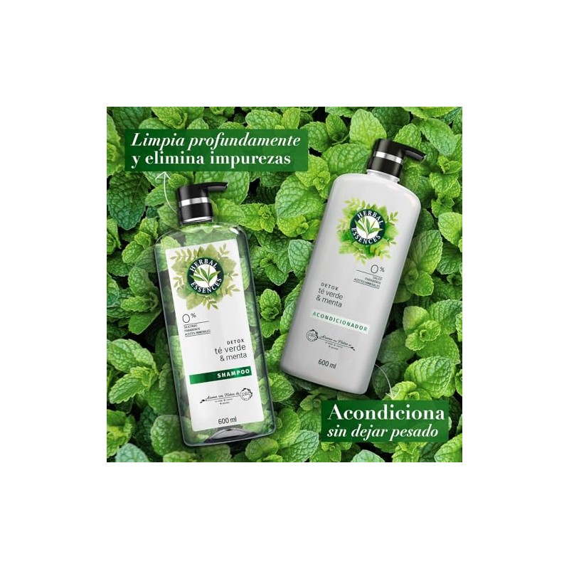 Herbal Essences Shampoo Detox Té Verde & Menta 600 ml