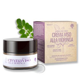 RedMoringa Anti-Falten-Gesichtscreme mit Hyaluronsäure, Moringa und Ceramiden für Damen und Herren, Anti-Age und Anti-Verschmutzung, für Mischhaut – 99% natürlich – 50 ml – Made in Italy