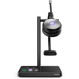 Yealink WH62 Wireless DECT Mono Headset Teams Certified, Wireless Headphones with Noise Canceling Microphone