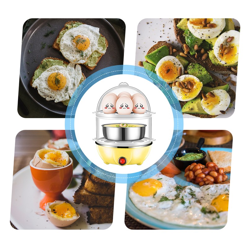 Double Layer Egg Cooker 14 Egg Capacity Hard Boiled Egg