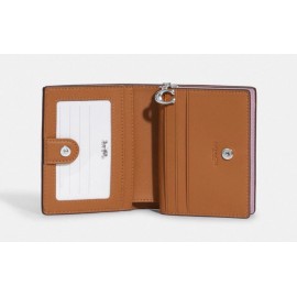 Coach Women’s Snap Bifold Wallet In Pebbled Leather Ice Purple/Silver C2862