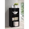 Hodedah Import 3 Shelf Bookcase, Black