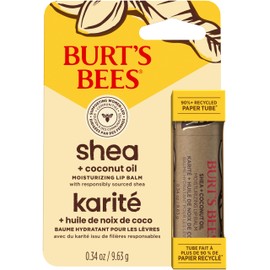 Burt's Bees Shea and Coconut Oil Moisturizing Lip Balm Paper Tube, Natural Origin Lip Care, 9.6g.