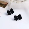 Artist Bow Tie Ribbon Stud Earrings for Women Red Black