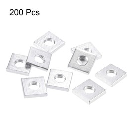 sourcing map Square Nuts, M5x10mmx2mm Zinc-Plated Metric Coarse Thread Assortment Kit, 200 Pcs