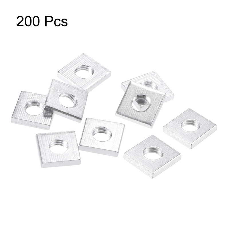 sourcing map Square Nuts, M5x10mmx2mm Zinc-Plated Metric Coarse Thread Assortment