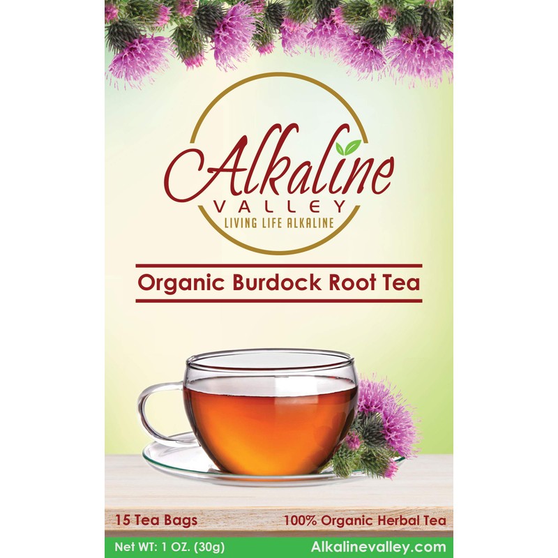 Burdock Root Tea Organic - 100% Alkaline - 15 Unbleached/Chemical-Free