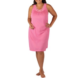 Shadowline Women's Plus-Size Petals 40 Inch Sleeveless Waltz Gown, Rosy Pink, 3X