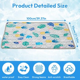 Cooling Mat Dogs, 100 x 70 cm, Self-Cooling Dog Mat, Summer Cooling Cushion for Dogs, Cooling Blanket Cats, Washable Pet Cooling Mat, Non-Slip Dog Mat for Large, Medium Pets